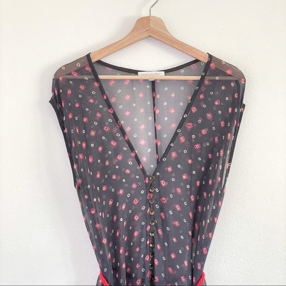 Anthropologie Corey Lynn Calter Sheer Button Front Beach Coverup Dress Medium - Picture 4 of 15